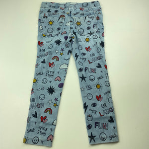 Girls Target, stretch denim leggings, elasticated, Inside leg: 37.5cm, FUC, size 3,  