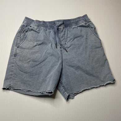 Boys Rip Curl, lightweight stretch denim shorts, elasticated, wear front left pocket, FUC, size 16,  