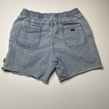 Load image into Gallery viewer, Boys Rip Curl, lightweight stretch denim shorts, elasticated, wear front left pocket, FUC, size 16,  