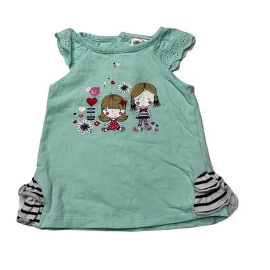 Girls Baby Baby, aqua stretchy t-shirt / top, FUC, size 000,  