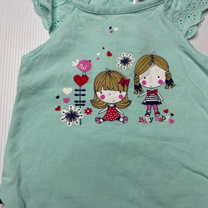 Girls Baby Baby, aqua stretchy t-shirt / top, FUC, size 000,  