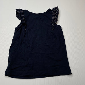 Girls Anko, navy cotton t-shirt / top, EUC, size 3,  