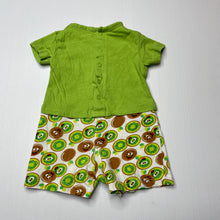 Load image into Gallery viewer, unisex Prenatal, lightweight cotton romper, kiwi fruit, GUC, size 000,  
