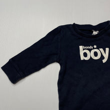 Load image into Gallery viewer, Boys Bonds, navy cotton long sleeve top, wash fade, FUC, size 00,  