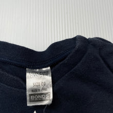 Load image into Gallery viewer, Boys Bonds, navy cotton long sleeve top, wash fade, FUC, size 00,  
