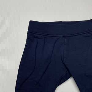 unisex Anko, navy fleece lined pants, elasticated, EUC, size 00,  