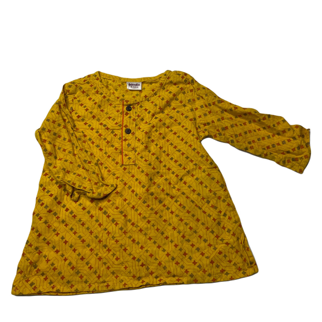 Girls FabIndia, lightweight cotton long sleeve top, L: 34cm, GUC, size 0,  