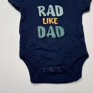 Boys Sandy & Simon, navy cotton bodysuit / romper, EUC, size 000,  
