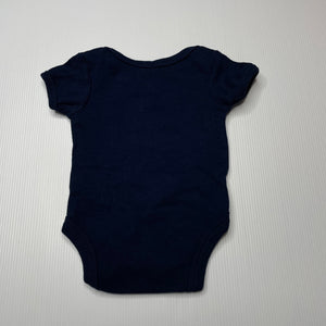 Boys Sandy & Simon, navy cotton bodysuit / romper, EUC, size 000,  