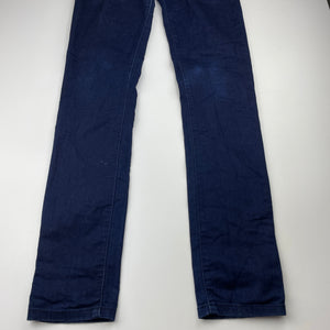 Girls Riders Jnr, dark stretch denim jeans, Inside leg: 76cm, W: 33cm across unstretched, GUC, size 14,  