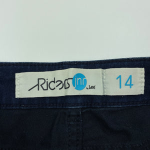Girls Riders Jnr, dark stretch denim jeans, Inside leg: 76cm, W: 33cm across unstretched, GUC, size 14,  