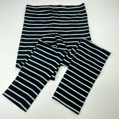 Girls Country Road, black & white stripe leggings, elasticated, Inside leg: 58cm, GUC, size 10,  