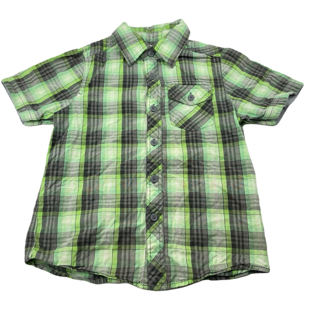 Boys Target, green check lightweight cotton short sleeve shirt, FUC, size 5,  