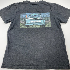 Boys Okanui, grey marle cotton t-shirt / top, cracked print, FUC, size 8,  