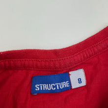 Load image into Gallery viewer, Boys STRUCTURE, red cotton t-shirt / top, GUC, size 8,  