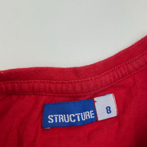 Boys STRUCTURE, red cotton t-shirt / top, GUC, size 8,  