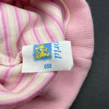 Load image into Gallery viewer, Girls Baby World, striped soft feel cotton hat / beanie, EUC, size 000,  