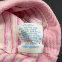 Load image into Gallery viewer, Girls Baby World, striped soft feel cotton hat / beanie, EUC, size 000,  