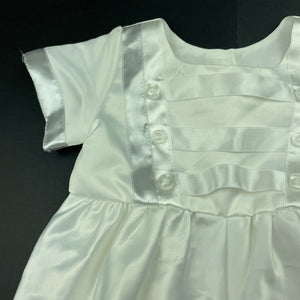 unisex lined, satin Baptism / Christening romper, EUC, size 12 months,  