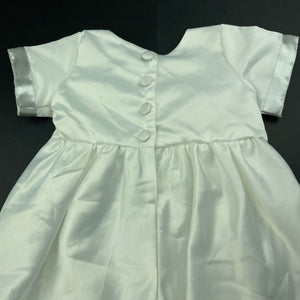 unisex lined, satin Baptism / Christening romper, EUC, size 12 months,  