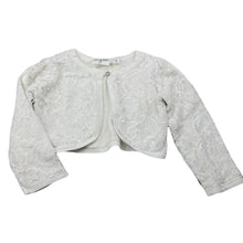 Load image into Gallery viewer, Girls Origami, cotton lined floral lace bolero cardigan, FUC, size 2,  