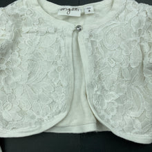 Load image into Gallery viewer, Girls Origami, cotton lined floral lace bolero cardigan, FUC, size 2,  