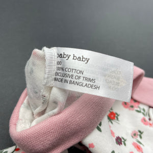 Girls Baby Baby, floral cotton hat / beanie, GUC, size 000,  