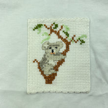 Load image into Gallery viewer, unisex Target, cotton bodysuit / romper, cross-stitched koala, EUC, size 000,  