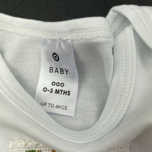unisex Target, cotton bodysuit / romper, cross-stitched koala, EUC, size 000,  