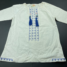 Load image into Gallery viewer, Girls Glasses Deer, embroidered cotton tunic top, L: 48cm, EUC, size 5-6,  