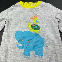 Load image into Gallery viewer, unisex Prenatal, grey marle coverall / romper, elephant, EUC, size 0000,  