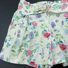 Load image into Gallery viewer, Girls Zara, floral stretch cotton shorts, elasticated, GUC, size 9,  