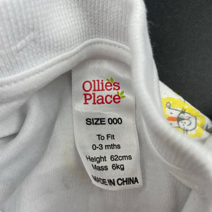 Boys Ollies Place, cotton polo romper, EUC, size 000,  