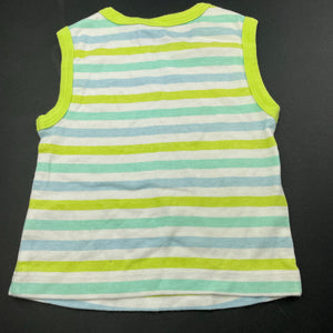 unisex Mix Baby, striped cotton tank top, GUC, size 1,  