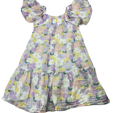 Girls Anko, floral cotton summer dress, light marks, FUC, size 6, L: 60cm