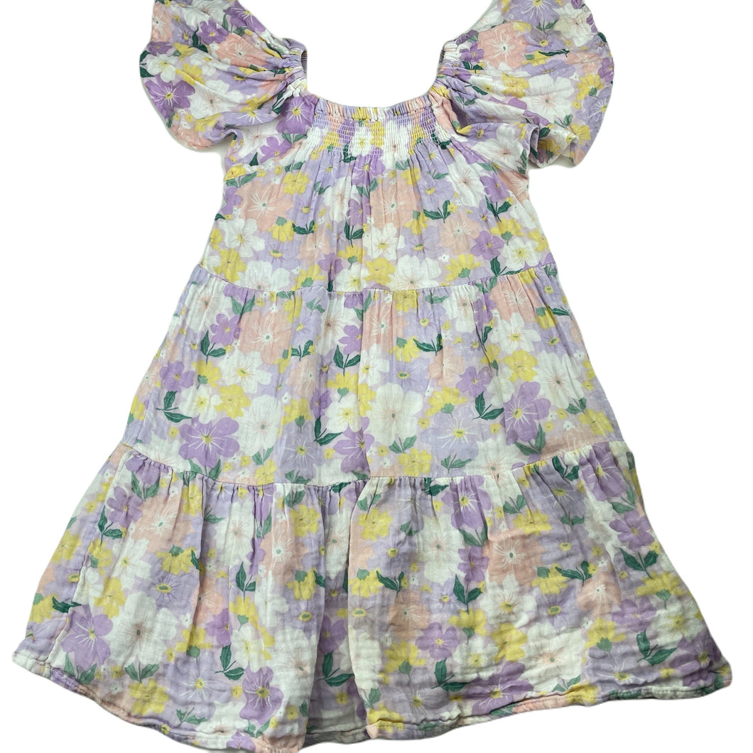 Girls Anko, floral cotton summer dress, light marks, FUC, size 6, L: 60cm