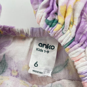 Girls Anko, floral cotton summer dress, light marks, FUC, size 6, L: 60cm