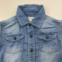 Load image into Gallery viewer, Boys Cotton On, knit denim shirt, poppers, mark lower front, FUC, size 2,  