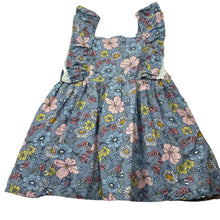 Load image into Gallery viewer, Girls Target, cotton lined floral linen blend dress, GUC, size 0, L: 40cm