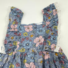 Load image into Gallery viewer, Girls Target, cotton lined floral linen blend dress, GUC, size 0, L: 40cm