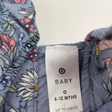 Load image into Gallery viewer, Girls Target, cotton lined floral linen blend dress, GUC, size 0, L: 40cm