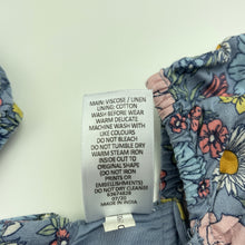 Load image into Gallery viewer, Girls Target, cotton lined floral linen blend dress, GUC, size 0, L: 40cm
