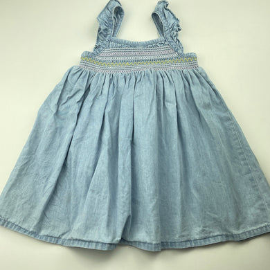 Girls Anko, chambray cotton summer dress, FUC, size 1, L: 46cm