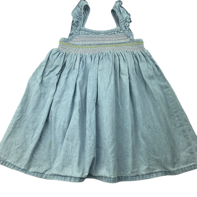 Girls Anko, chambray cotton summer dress, FUC, size 1, L: 46cm