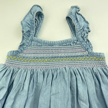 Load image into Gallery viewer, Girls Anko, chambray cotton summer dress, FUC, size 1, L: 46cm