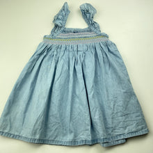 Load image into Gallery viewer, Girls Anko, chambray cotton summer dress, FUC, size 1, L: 46cm