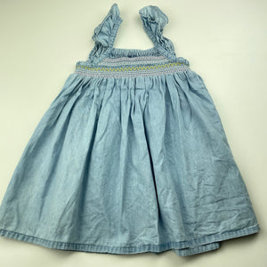 Girls Anko, chambray cotton summer dress, FUC, size 1, L: 46cm
