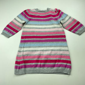 Girls Sprout, knitted cotton casual long sleeve dress, FUC, size 0, L: 41cm