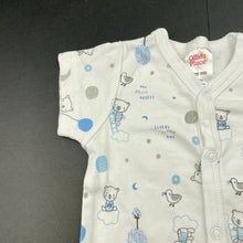 Load image into Gallery viewer, unisex Ollies Place, cotton romper, teddy bear, EUC, size 000,  
