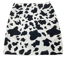 Load image into Gallery viewer, Girls SHEIN, black &amp; white skirt, elasticated, L: 37cm, marks lower front, FUC, size 11-12,  